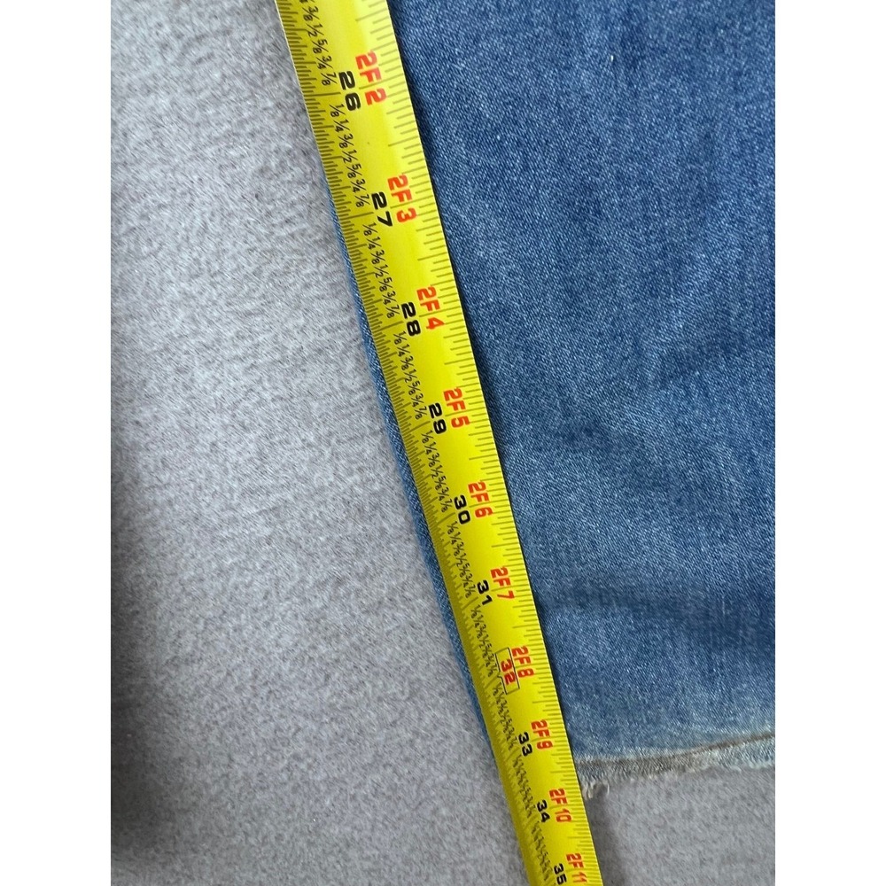 Vintage Levis Fresh Produce Wide Leg Flare Jeans Peace Sign‎ Graphic Blue 30x33 - Picture 5 of 8